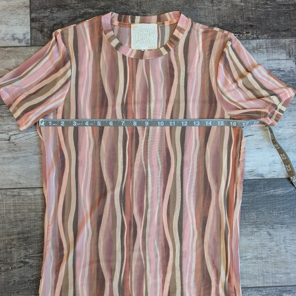 Johnny Was Striped Pink and Brown Women's Top Size Medium - Picture 6 of 7